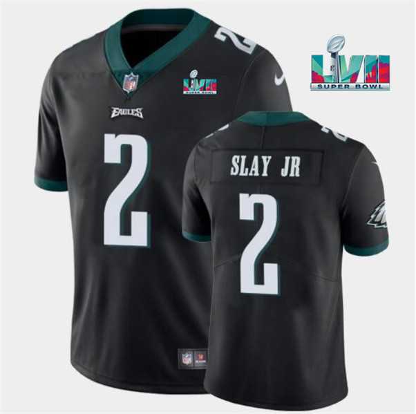 Men & Women & Youth Philadelphia Eagles #2 Darius Slay JR Black Super Bowl LVII Patch Vapor Untouchable Limited Stitched Jersey->philadelphia eagles->NFL Jersey